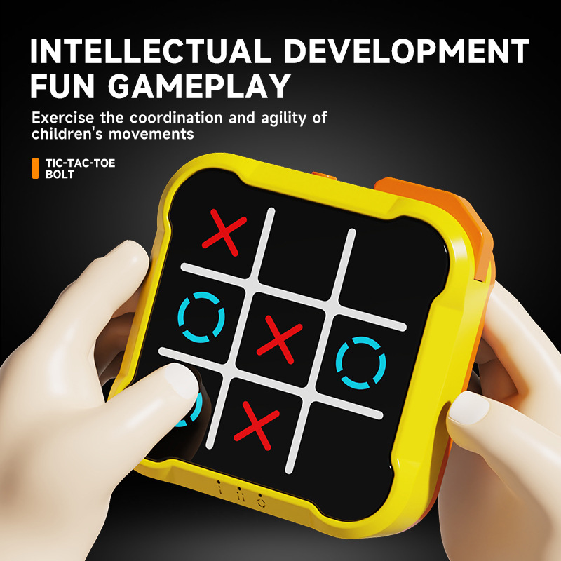Orange All-in-One Tic-Tac-Toe Desktop Game - Portable Family Interactive Board Toy, Brain Training Puzzle & Travel-Friendly Strategy Game - Image 2