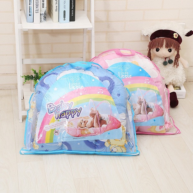 Pink Rabbit Portable 3-in-1 Mosquito Net Set with Soft Sleep Pad & Pillow - Foldable Pop-Up Travel Bassinet for Infants, Breathable Shield for Indoor & Outdoor Use - Image 2