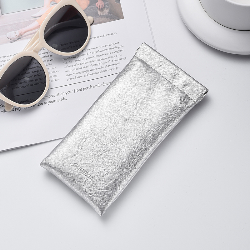 3-Pack Sliver Retro Texture Eyeglass Cases - PU Leather Anti-Pressure Glasses Pouch - Image 1