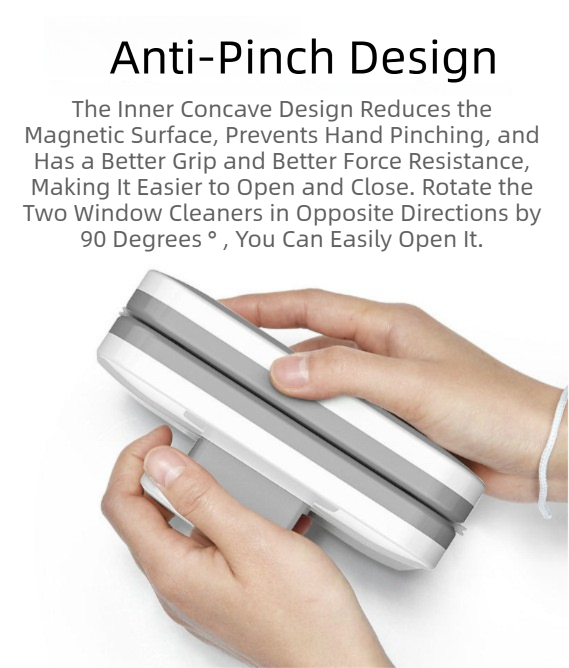One Pair Magnetic Double-Sided Window Cleaner for 3-10mm Glass - Professional Glass Scrubber with 8X Strong Suction Power & Safety Rope - Image 3