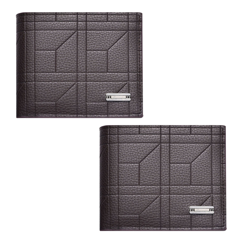 2-Pack Dark Brown Men's Ultra-Thin PU Leather Wallet - Compact & Stylish Bi-fold Purse with Multiple Card Slots - Image 1