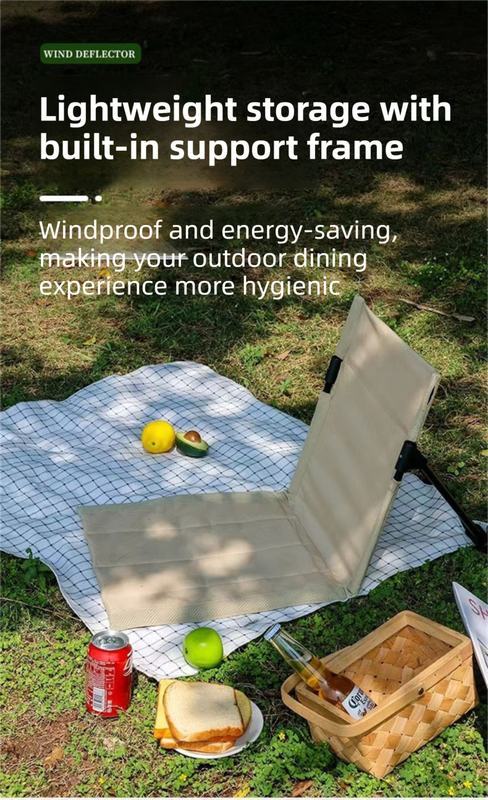 Beige Portable Folding Camping Chair with Backrest & Storage-Bag - Ultra-Light Aluminum Alloy Lawn Chair, Beach & Balcony Travel Seating - Image 2