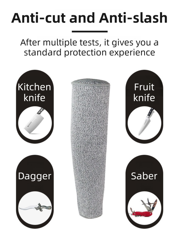 One-Pair 5 Level Cut-Resistant Arm Protection Sleeves(40CM) - Anti-Slash & Anti-Puncture Heavy Duty Safety Guard for Butchering & Construction - Image 3