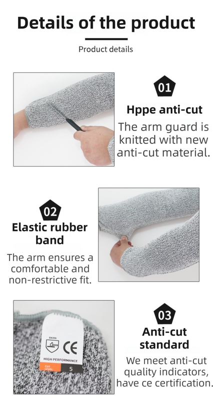 One-Pair 5 Level Cut-Resistant Arm Protection Sleeves(40CM) - Anti-Slash & Anti-Puncture Heavy Duty Safety Guard for Butchering & Construction - Image 4