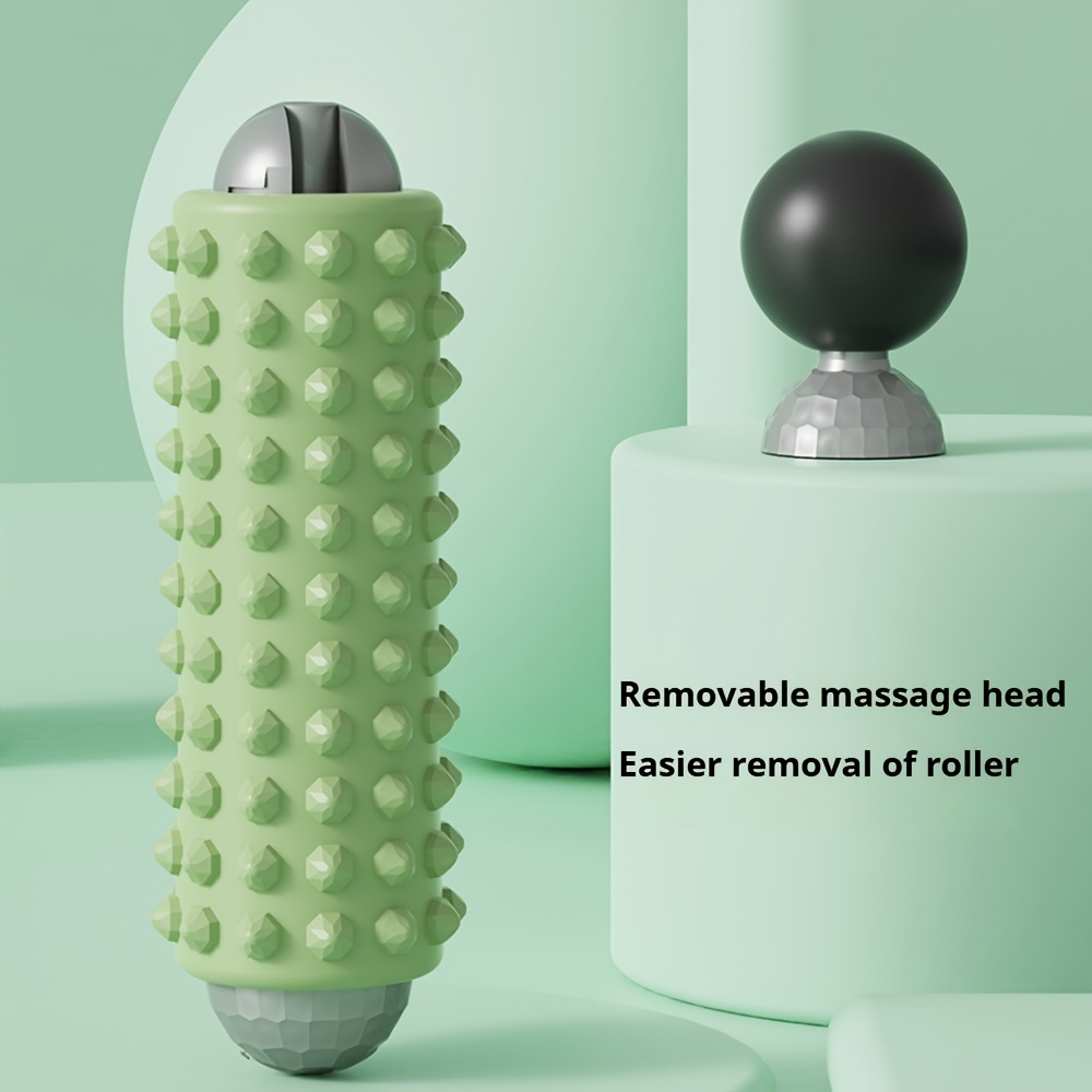 Grey Portable Electric Yoga Massage Roller - Handheld Fitness Recovery Tool, Deep Tissue Muscle Relaxer & Fascia Release Stick - Image 4