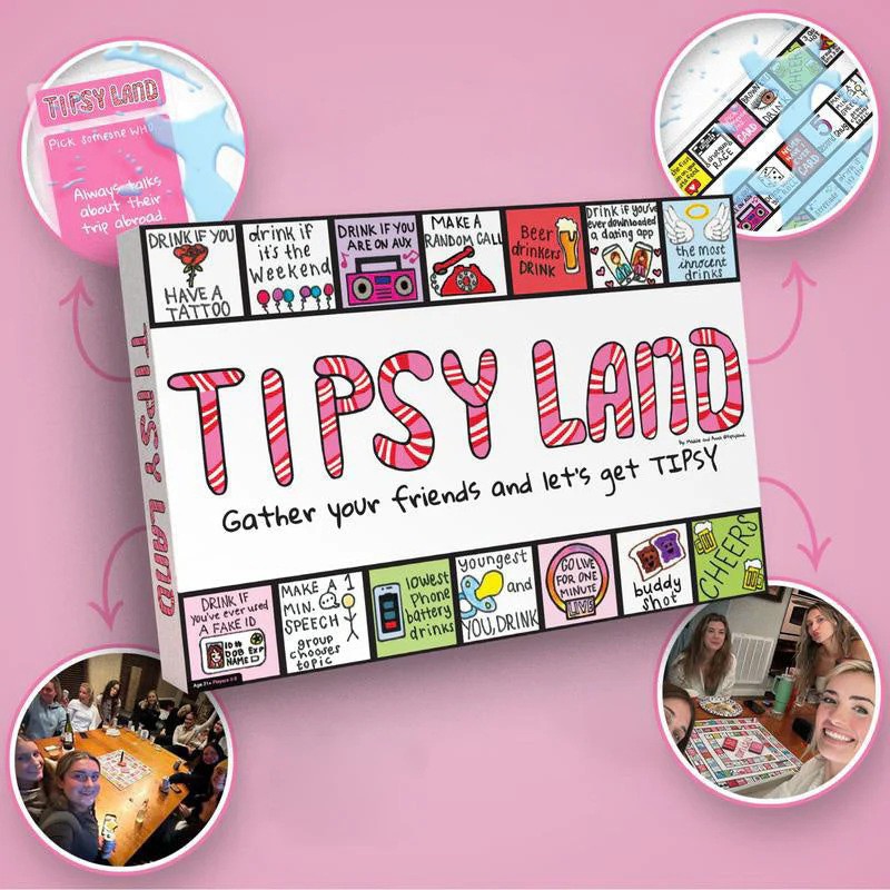 Tipsy Land Party Card & Board Set - Premium Drinking Game and Hilarious Social Icebreaker for Parties & Game - Image 1