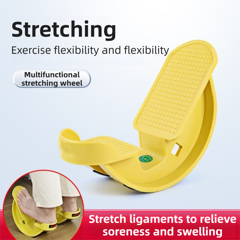 1-Pair Yellow Reinforced Calf Stretcher Slant Board - Professional Non-Slip Achilles Tendon & Hamstring Stretcher for Physical Therapy, Yoga & Fitness - Image 2