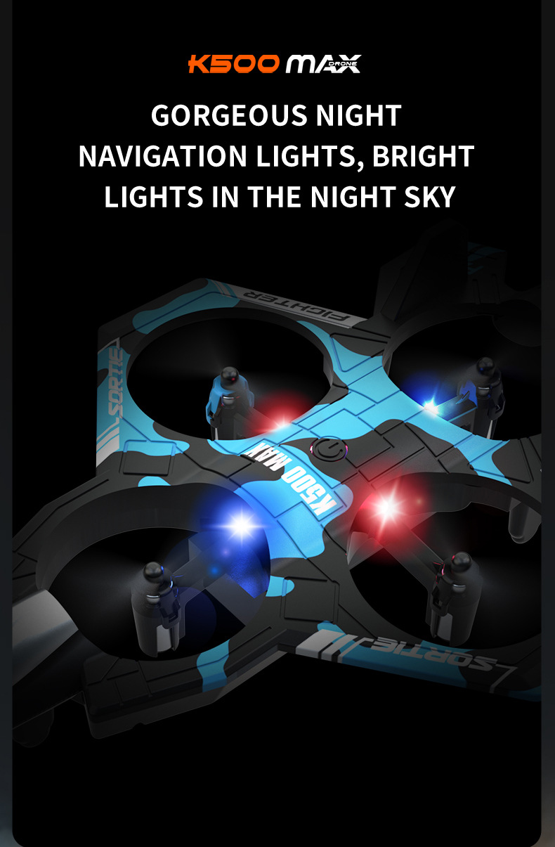 Camouflage Blue 2.4G Remote Control Stunt Fighter Drone  - Manual Toss Launch, One-Key Operation for 360° Flip & Circular Flight, 3-Speed Adjustable Stable Quadcopter with Night Lights - Image 6