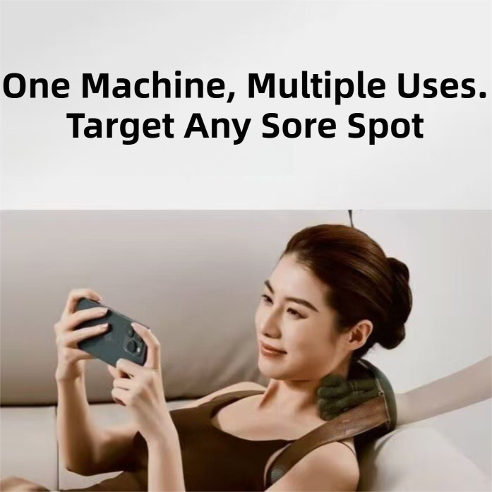 Wireless 4D Bionic 10-Fingers Shoulder & Neck Massager - EMS Micro-current & Vibration Neck Reliever with 2-Level Red Light Heat - Image 3