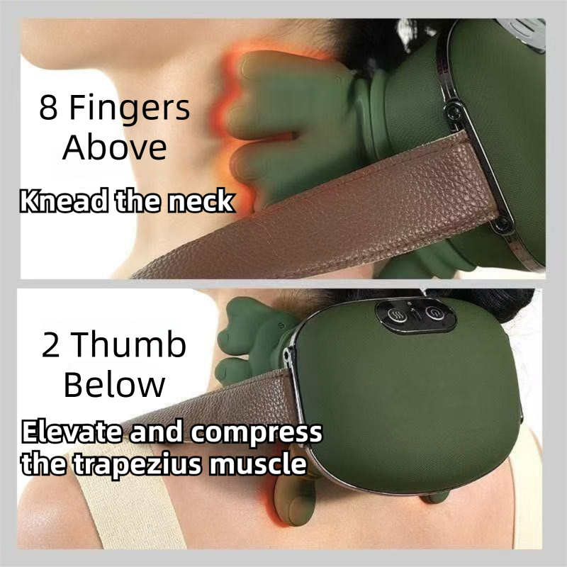 Wireless 4D Bionic 10-Fingers Shoulder & Neck Massager - EMS Micro-current & Vibration Neck Reliever with 2-Level Red Light Heat - Image 5