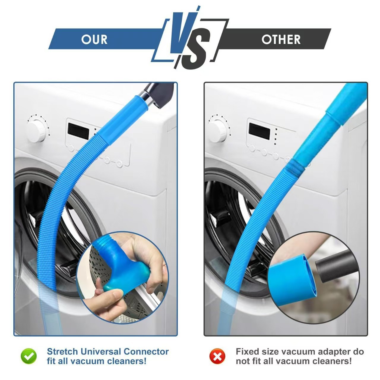 Sealegend Dryer Vent & Washing Machine Deep Cleaner Kit - 8M Flexible Vacuum Hose Attachment & Lint Brush - Image 3