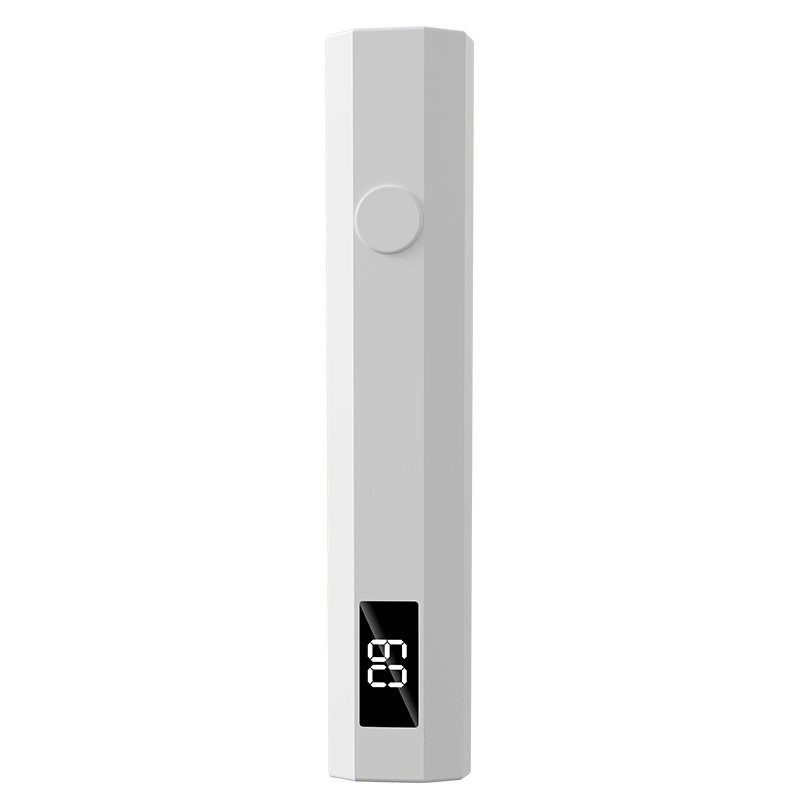 White Mini Handheld LED/UV Manicure Light with Digital Display - Portable One-Finger Curing Pen - Image 1