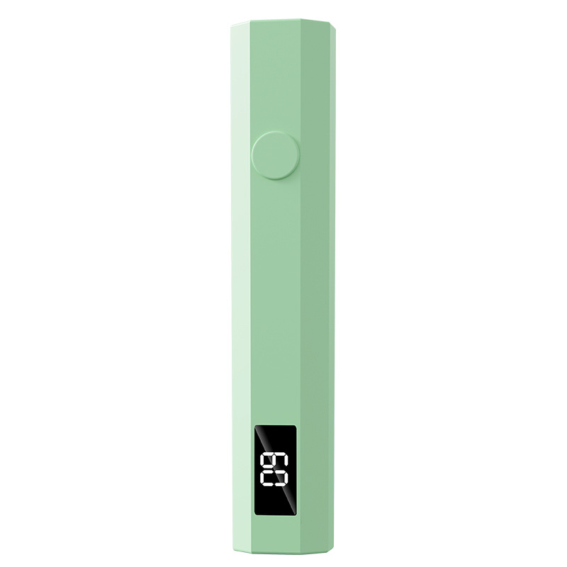 Green Mini Handheld LED/UV Manicure Light with Digital Display - Portable One-Finger Curing Pen - Image 1