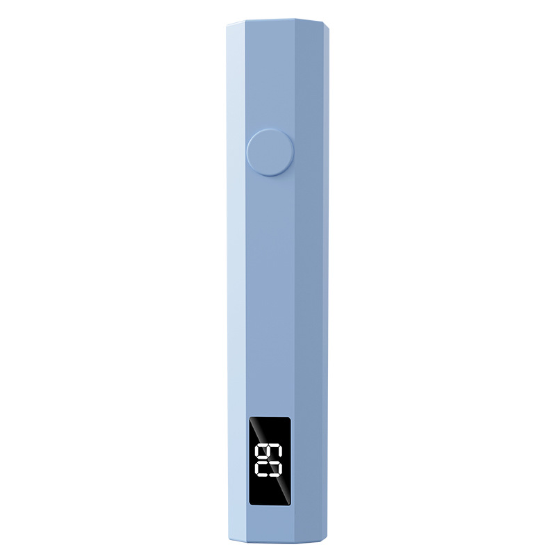 Blue Mini Handheld LED/UV Manicure Light with Digital Display - Portable One-Finger Curing Pen - Image 1