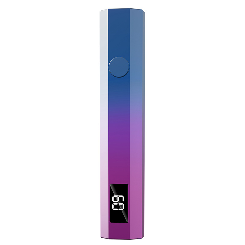 Gradient Purple Mini Handheld LED/UV Manicure Light with Digital Display - Portable One-Finger Curing Pen - Image 1