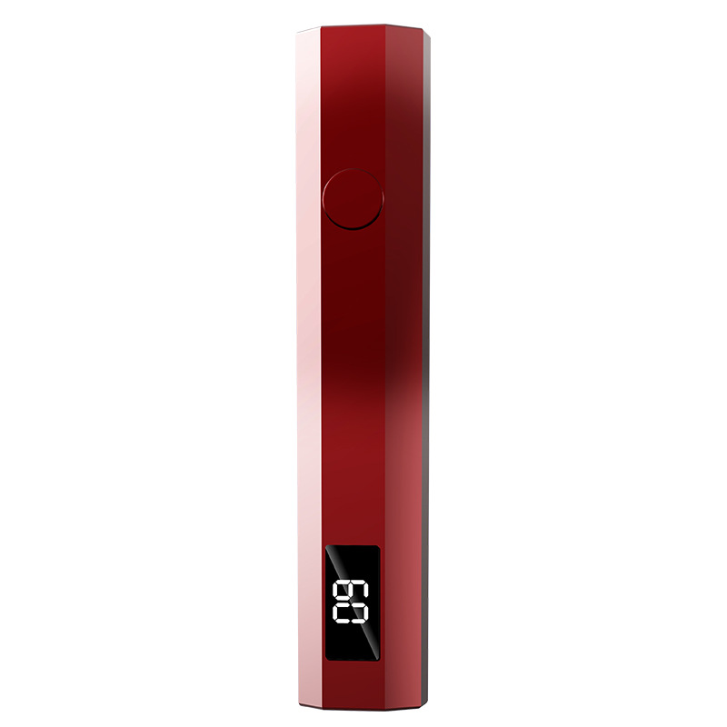 Gradient Red Mini Handheld LED/UV Manicure Light with Digital Display - Portable One-Finger Curing Pen - Image 1