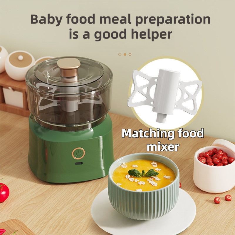 Coffee-Brown Wireless Electric Kitchen Grinder -  Portable 150ml Baby Food Maker with 3 Stainless Steel Blades, USB Charging - Image 4