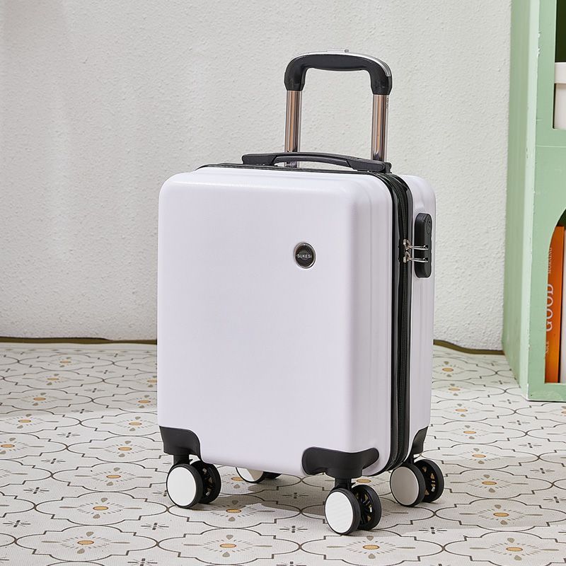 White 14 Inch Lightweight Carry-on Luggage for heights over 1.6m - Underseat & Overhead Cabin Hardside Suitcase - Image 1