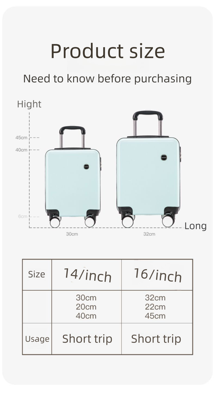 White 16 Inch Lightweight Carry-on Luggage for heights under 1.6m - Underseat & Overhead Cabin Hardside Suitcase with Cup Holder & Phone Stand - Image 4