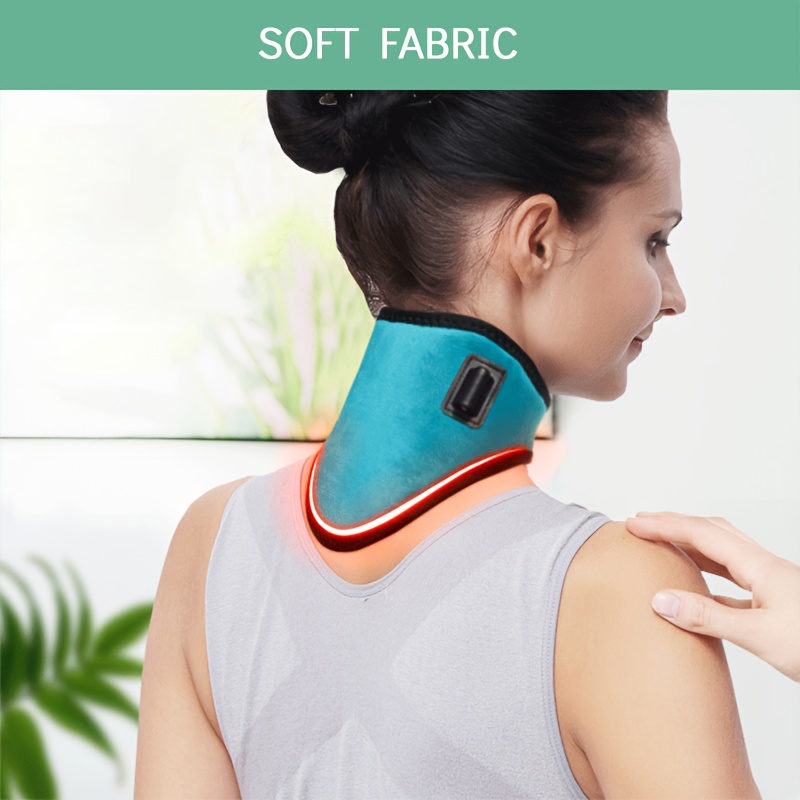 Rose Red USB Electric Heated Neck Brace with 3-Level Temperature - Portable Wormwood Hot Compress Cervical Support Wrap for Pain Relief - Image 2