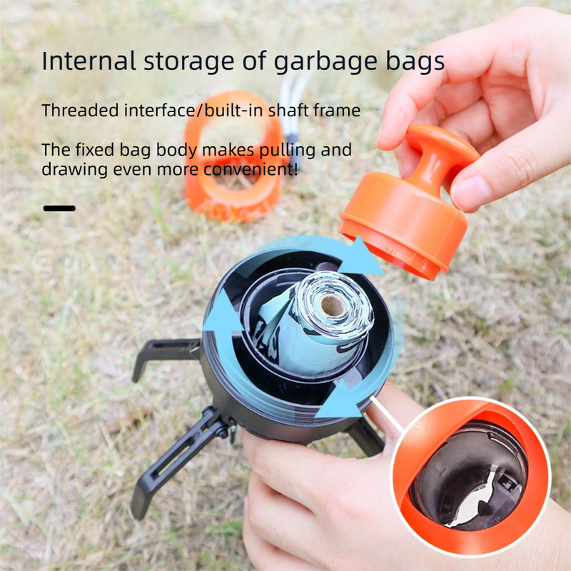 Blue Foldable 6-Claw Pet Pooper Scooper with Integrated Waste Bag Dispenser & 1 Roll of Bags - Durable One-Handed Operation for Outdoor Walking - Image 4
