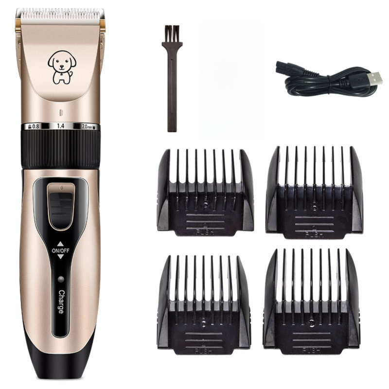 Gold K5 Lightweight Pet Precision Grooming Clipper - USB Rechargable, Low Noise Dog & Cat Hair Trimmer with 5-Level Adjustable Titanium Ceramic Blade & 4*Guide Combs - Image 1