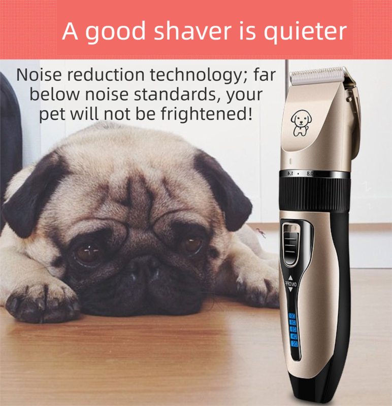 Gold K5 Lightweight Pet Precision Grooming Clipper - USB Rechargable, Low Noise Dog & Cat Hair Trimmer with 5-Level Adjustable Titanium Ceramic Blade & 4*Guide Combs - Image 4