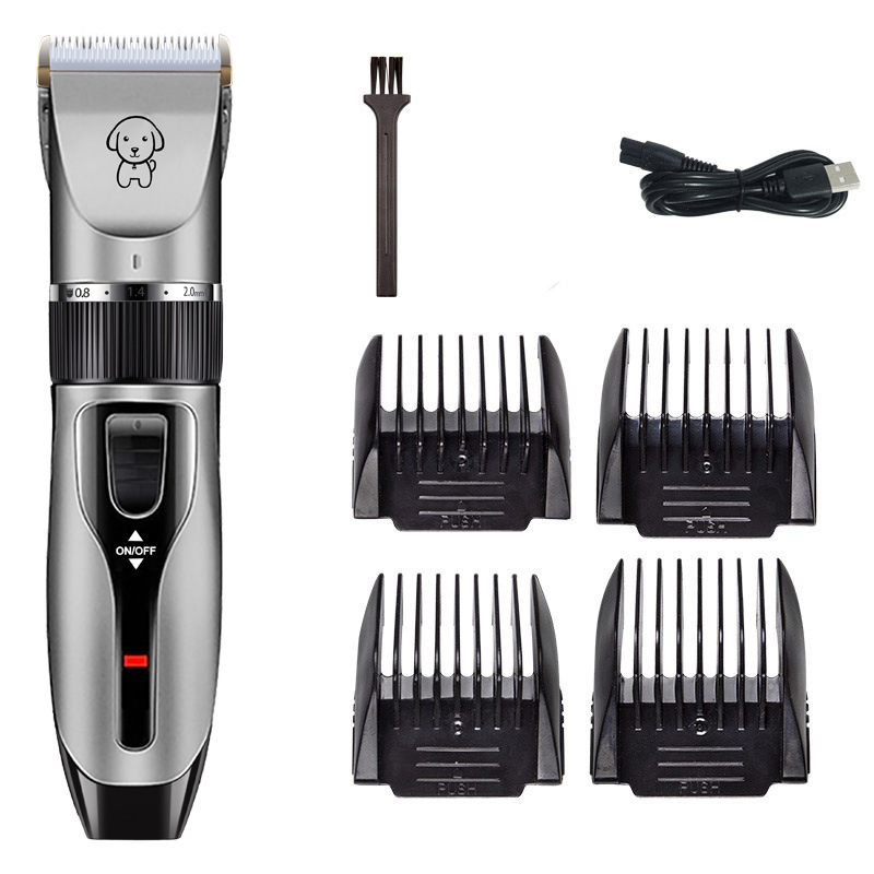 Black K5 Lightweight Pet Precision Grooming Clipper - USB Rechargable, Low Noise Dog & Cat Hair Trimmer with 5-Level Adjustable Titanium Ceramic Blade & 4*Guide Combs - Image 1