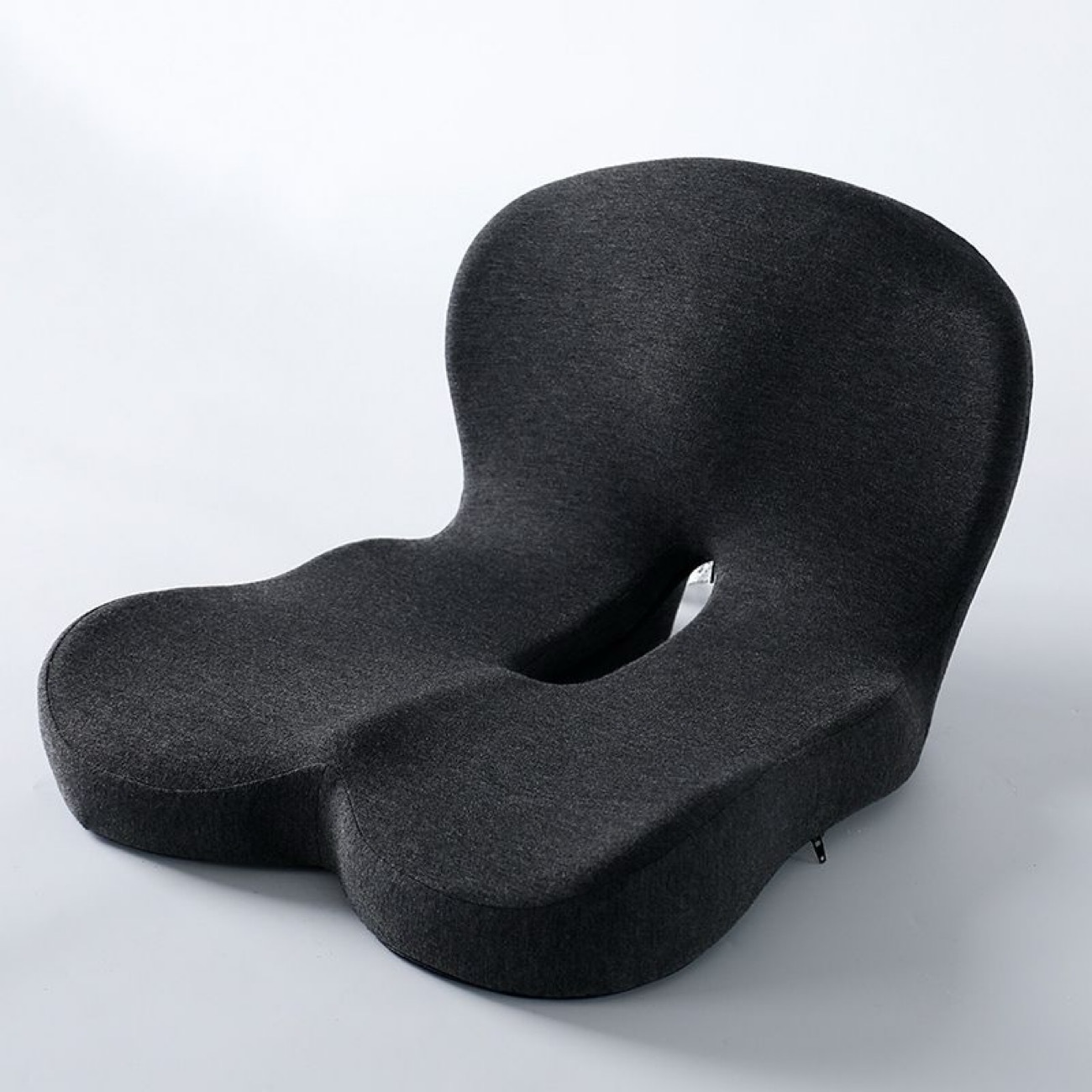 Black Ergonomic Memory Foam Seat Cushion & Lumbar Support(44x42x32CM) - Relieves Sciatica & Corrects Posture with Breathable Cover - Image 1