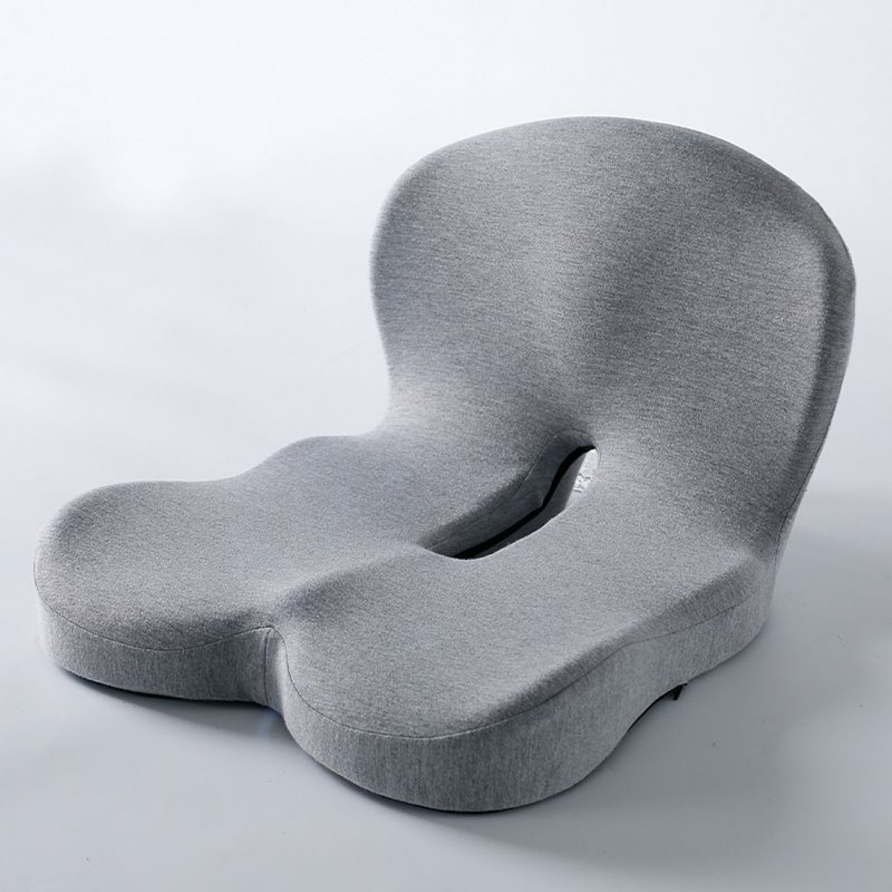 Grey Ergonomic Memory Foam Seat Cushion & Lumbar Support(44x42x32CM) - Relieves Sciatica & Corrects Posture with Breathable Cover - Image 1