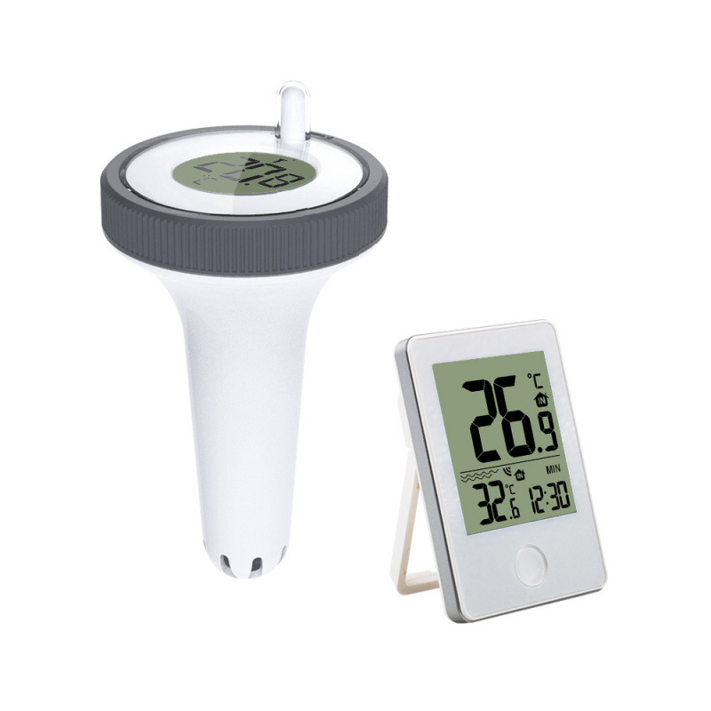 Wireless Pool Thermometer with Indoor Receiver(60M Range) - IPX7 Remote Floating Water Temperature Sensor for Pools, Spas & Hot Tubs - Image 1