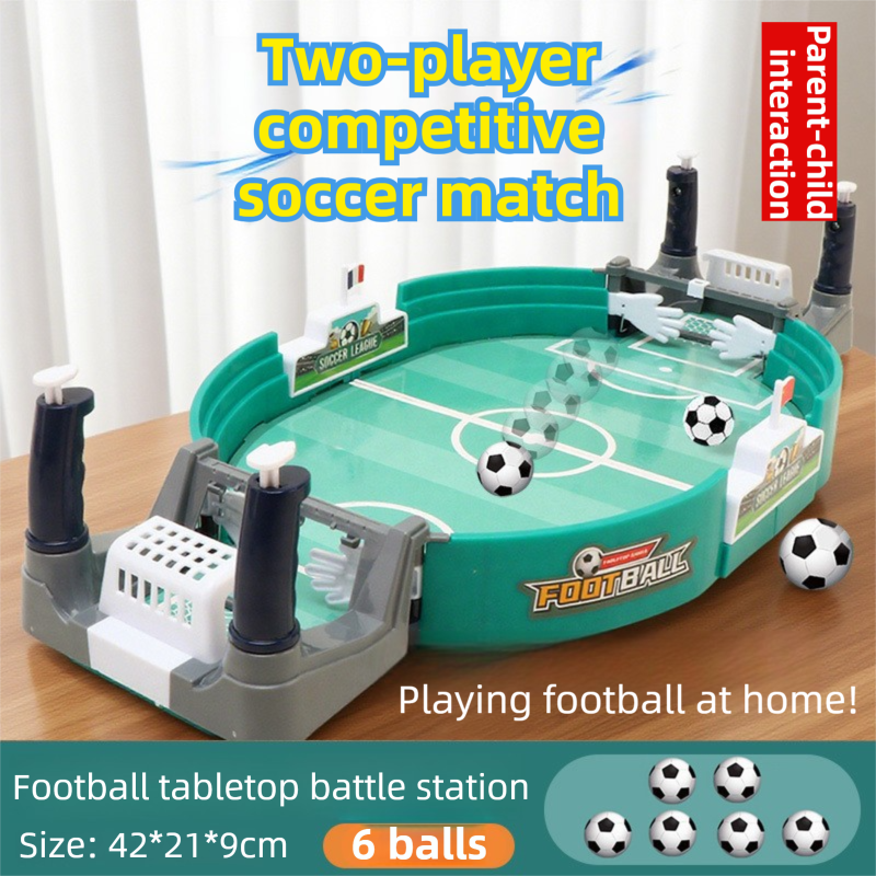 2-Player Large Interactive Tabletop Football Battle Toy for Kids & Adults with 6 Mini Soccer Balls(42x21x9CM) - No Battery Required - Image 1