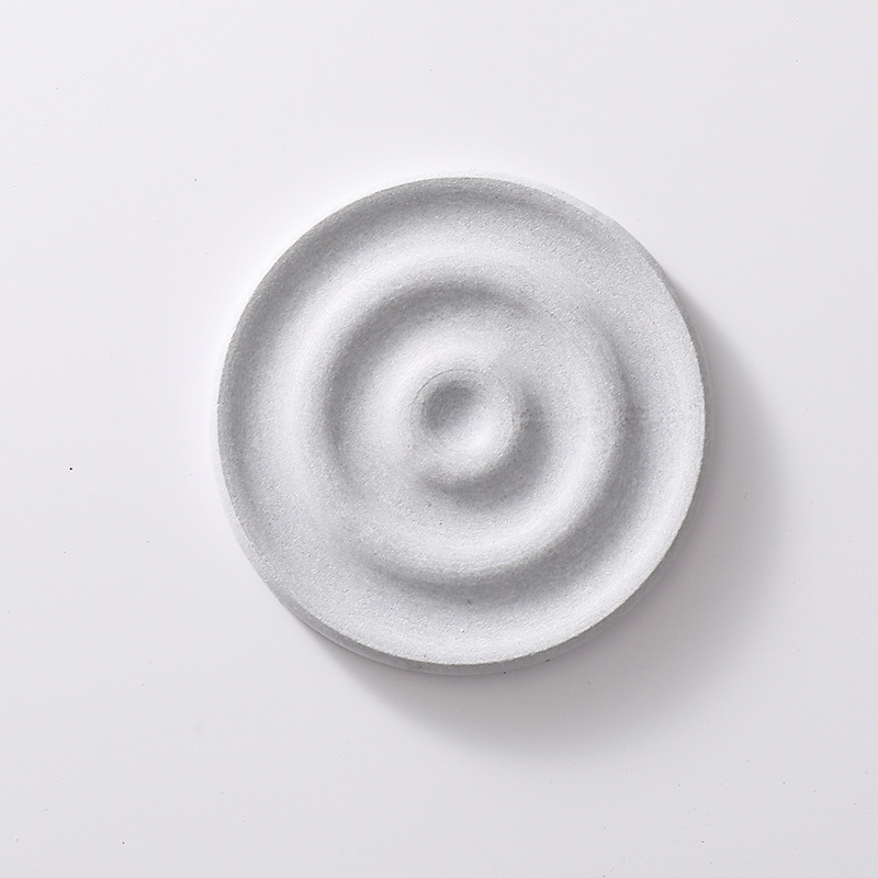 6-Pack Grey Instant Dry Diatomite Round Coaster Tray(10x10CM) - Ultra-Absorbent Bathroom Sink Caddy & Cup Mat - Image 1