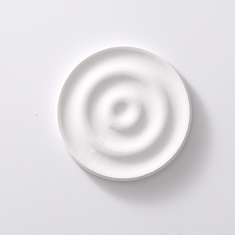 6-Pack White Instant Dry Diatomite Round Coaster Tray(10x10CM) - Ultra-Absorbent Bathroom Sink Caddy & Cup Mat - Image 1