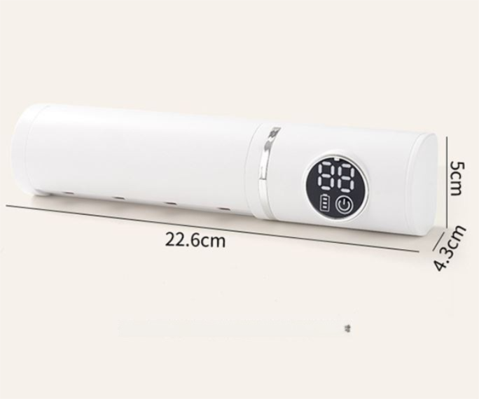 White 4-Slot Compact UV Toothbrush Sanitizer with Turbo Drying Fan & LCD Display - Anti-Dust Toothbrush Holder, 10-Minute One-Touch Deep Clean - Image 4