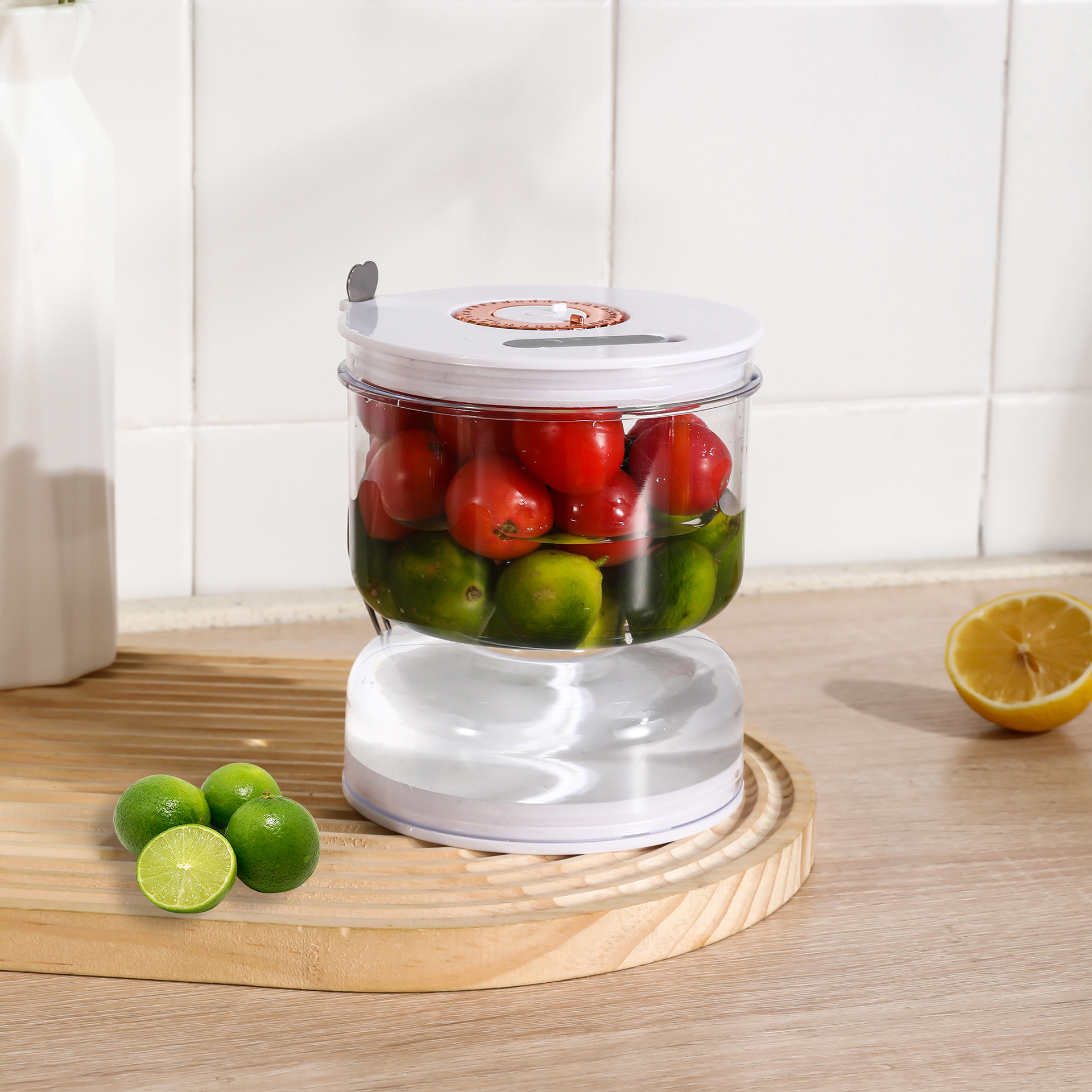 Food-Grade Pickle Hourglass Jar with Strainer Flip - 200ml Compact Kitchen Wet and Dry Separation Container for Olives, Jalapeños & Pickles - Image 1