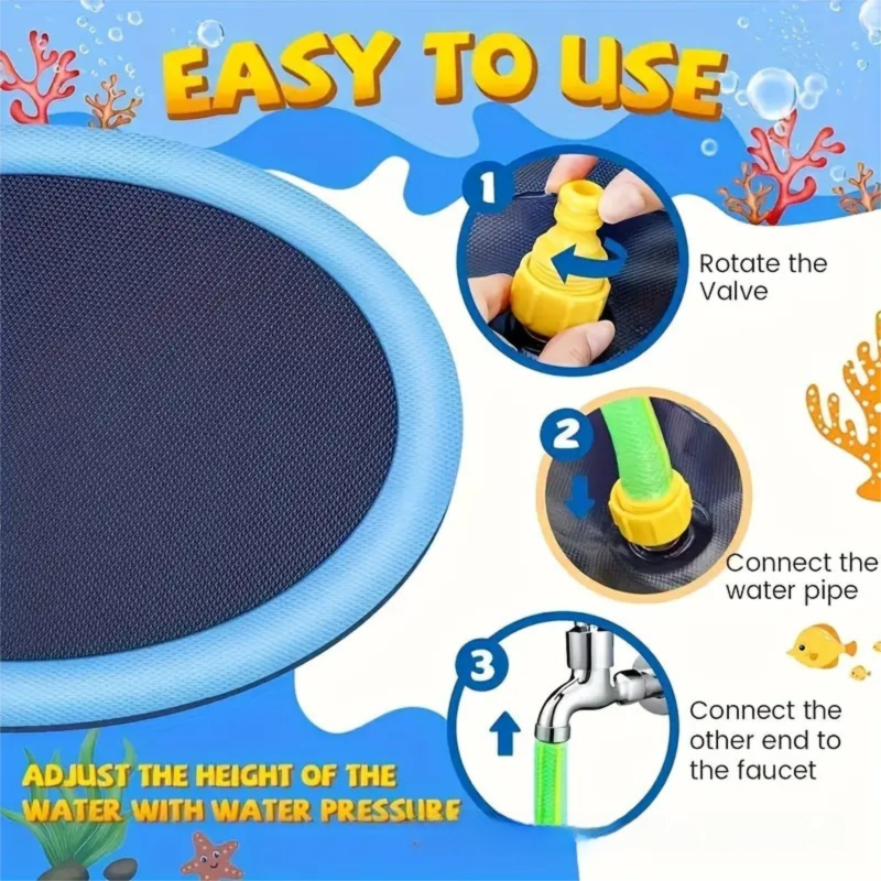 Portable Outdoor 1M Splash Pad for Pets & Kids(Alphabet Style) - Summer Cooling Fountain for Backyard & Garden - Image 4