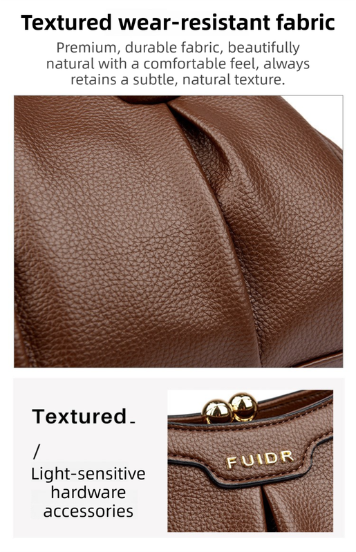 Black Women's Premium Wear-Resistant Leather Shoulder Bag - Vintage Frame Kiss-Lock Handbag & Crossbody Satchel - Image 3