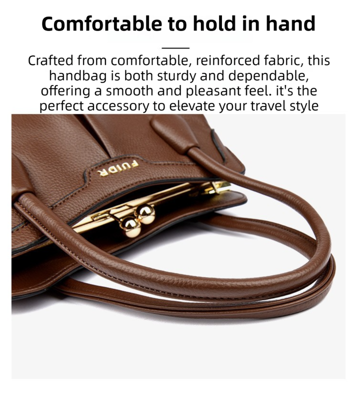 Wine Red Women's Premium Wear-Resistant Leather Shoulder Bag - Vintage Frame Kiss-Lock Handbag & Crossbody Satchel - Image 5