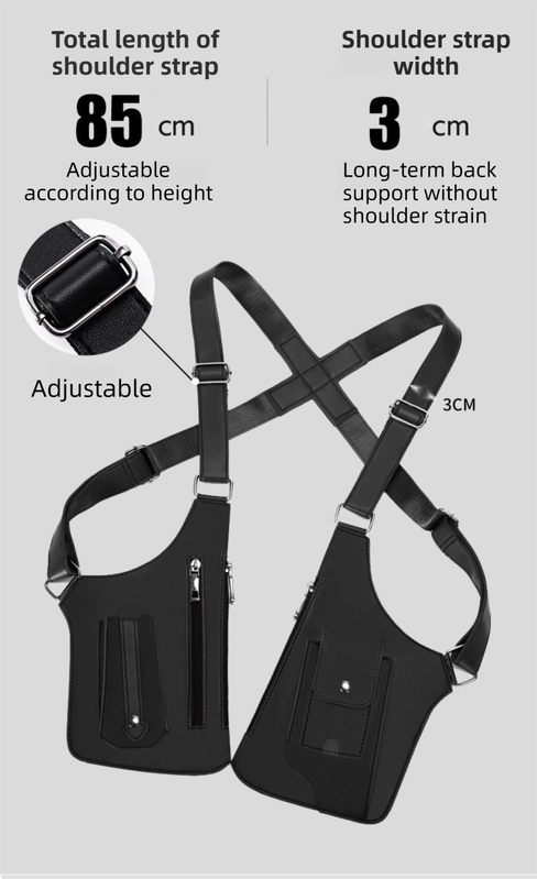Red Multi-functional Expandable Men's Tactical Chest Rig Bag - Waterproof & Lightweight Retro Underarm Pack - Image 4