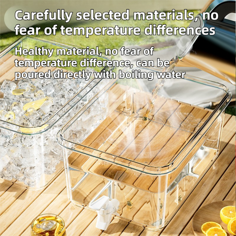 3L Compact Fridge-Ready Cold Drink Dispenser with Spigot, Timer and Infuser Filter - Food-Grade PP & Heat Resistant Fruit Tea Tank - Image 5