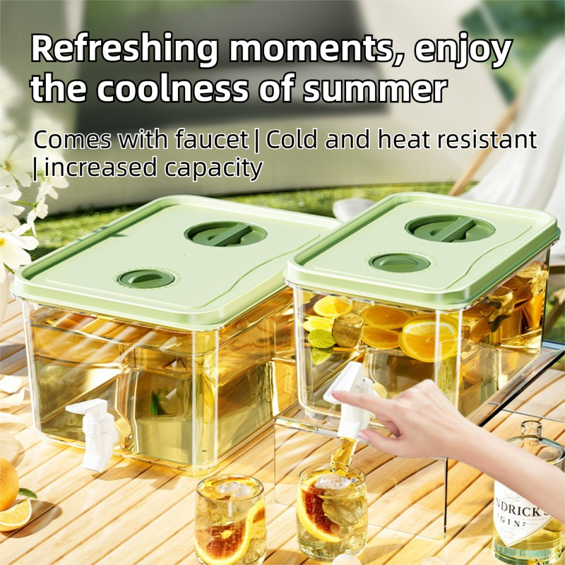 5L Compact Fridge-Ready Cold Drink Dispenser with Spigot, Timer and Infuser Filter - Food-Grade PP & Heat Resistant Fruit Tea Tank - Image 2