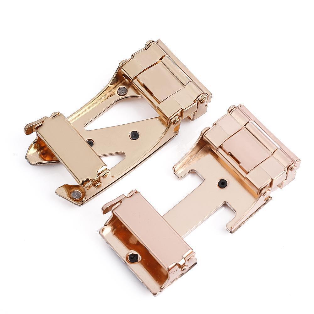 Men's Fashionable I Style Sliver Automatic Buckle Sleek Business Suit Belt - Adjustable No-Hole Waistband (3.5cm Width & 120cm Length) - Image 4