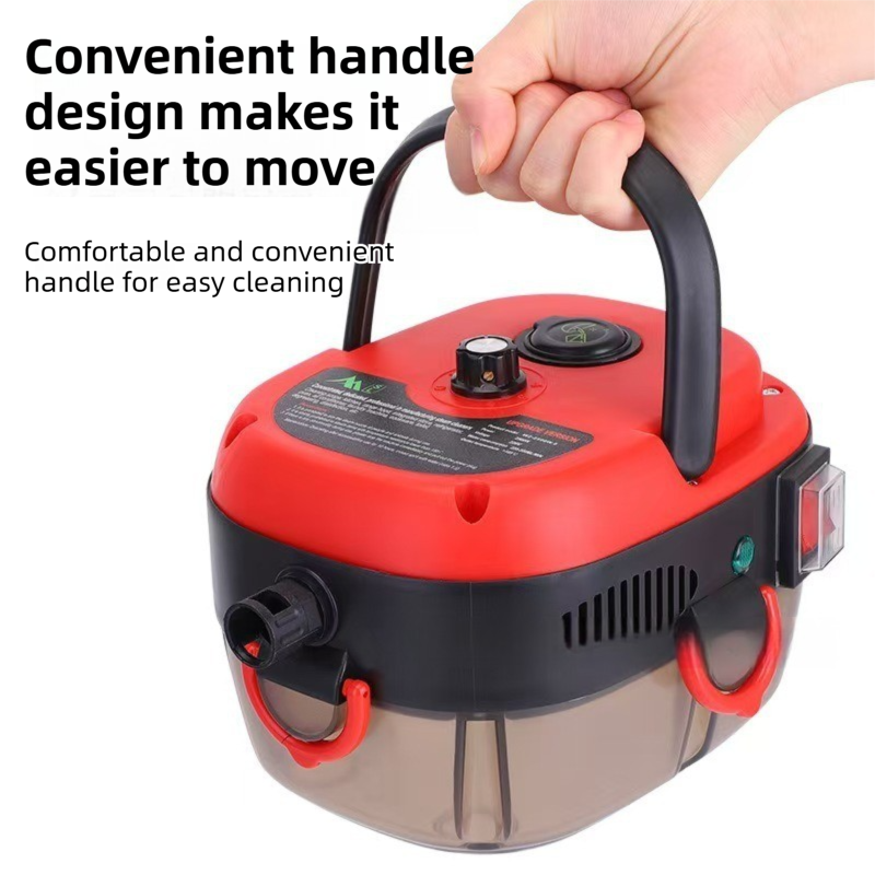 Red Portable High-Pressure Steam Cleaner with 1000ml Tank & 7-Piece Pro Brushes/Spray Nozzle Kit - 131°C High-Temp Deep Cleaning Machine for Kitchen Grease and Home Sanitization - Image 7