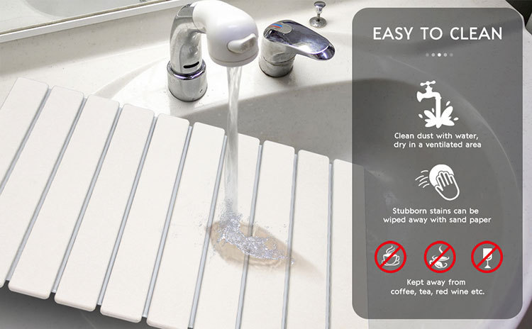 30x40cm Foldable Marble Pattern Kitchen Dish Drainer(Style 3) - Ultra-Absorbent Natural Stone Mat, Fast-Drying & Space-Saving - Image 6