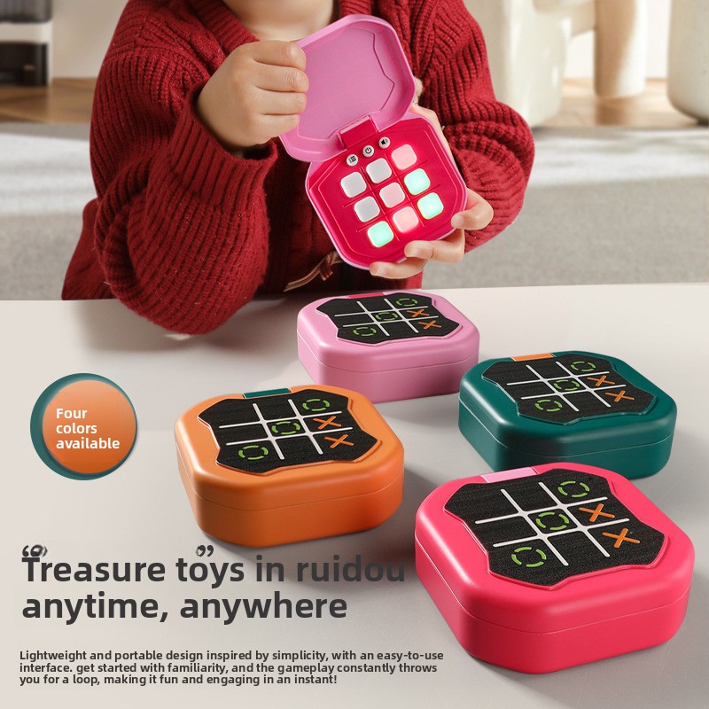 2 Pack Red AI Tic-Tac-Toe Handheld Game Electronic Logic Training Machine with 9 Game Modes and Light-up Buttons for Kids Age 3+ Australian Home Travel - Image 3