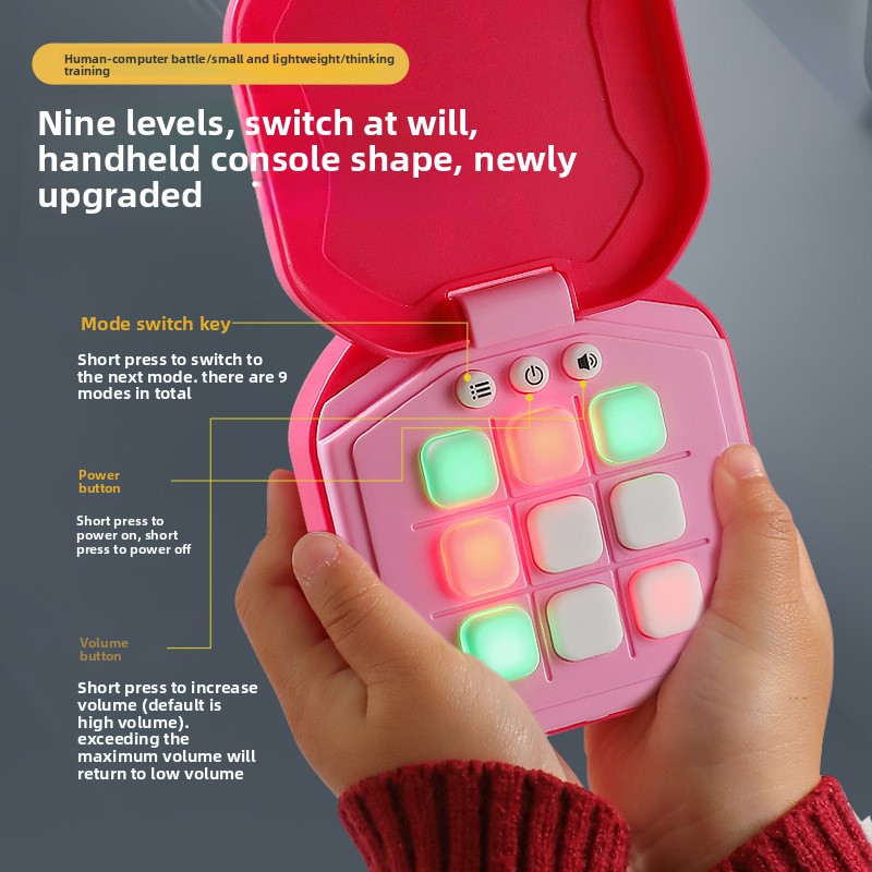 2 Pack Green AI Tic-Tac-Toe Handheld Game Electronic Logic Training Machine with 9 Game Modes and Light-up Buttons for Kids Age 3+ Australian Home Travel - Image 4