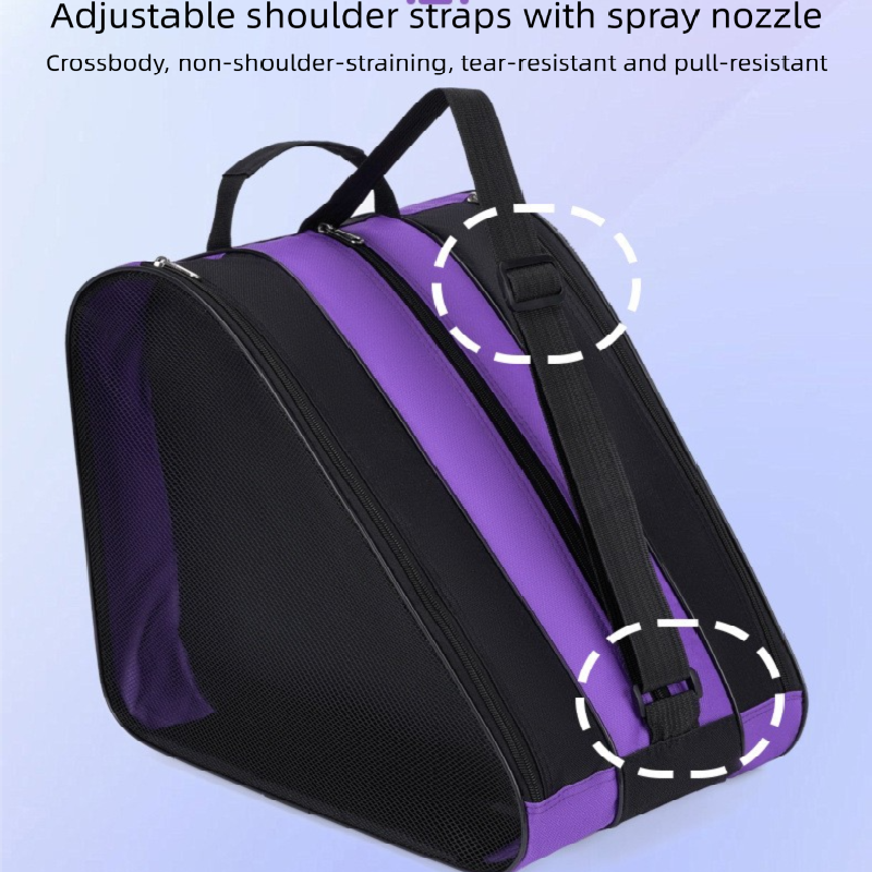Peacock blue 3-Compartment Roller Skate Bag Breathable Mesh Ice Skate Carrier with Adjustable Shoulder Strap for Kids and Adults Australian Sports Accessories - Image 2