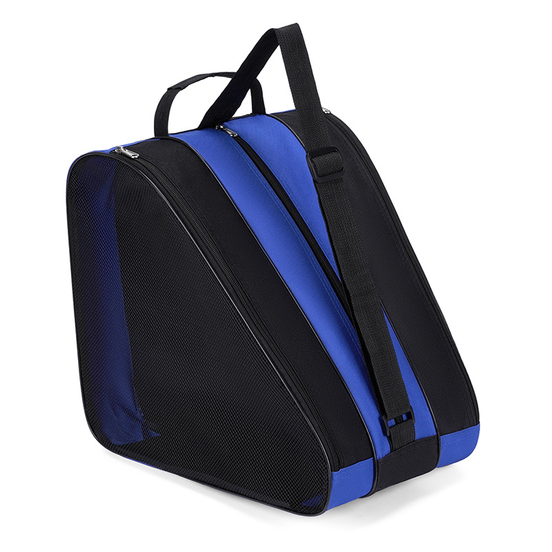 Blue 3-Compartment Roller Skate Bag Breathable Mesh Ice Skate Carrier with Adjustable Shoulder Strap for Kids and Adults Australian Sports Accessories - Image 1