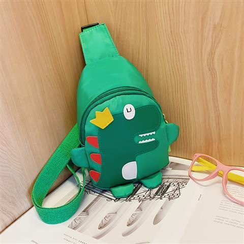 Green Kids Cartoon Dinosaur Chest Bag Cute Lightweight Nylon Crossbody Shoulder Pack for Toddlers Outings and Travel New Arrival Gift - Image 1